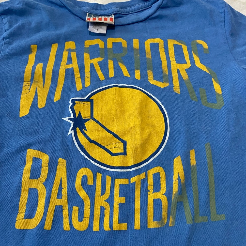 Junk food size 5 kids warriors basketball t-shirt